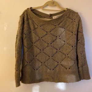 Zara size large camel beige cable knit sweater